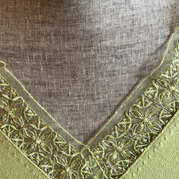 Vintage Dillard’s Intuitions Sweater, V-Neck Pullover, Size Small, Lace & Beads - Picture 8 of 11